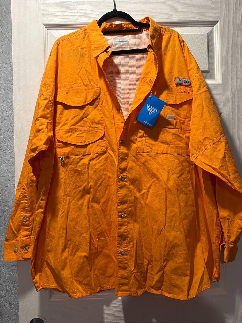 Columbia Orange Lightweight Fishing Shirt Jacket